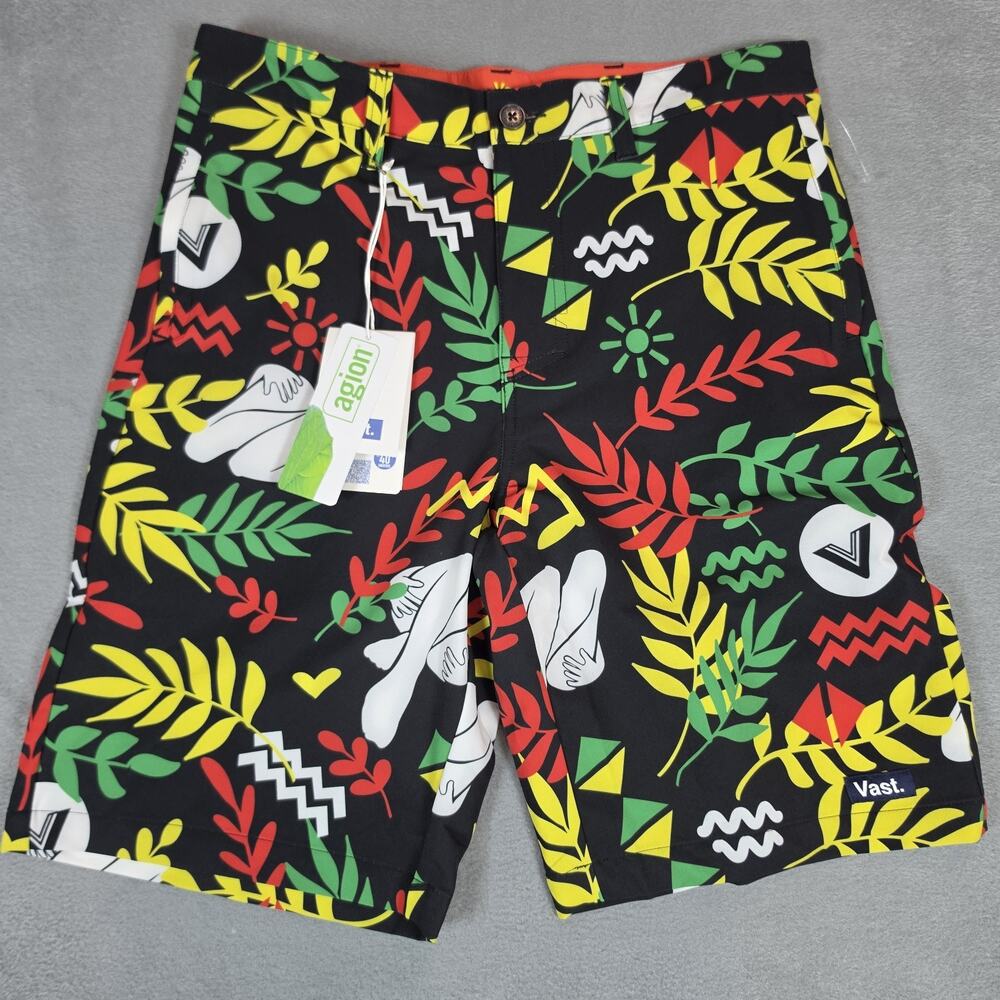VAST Board Shorts Size 30 Tropical Print UPF 40+ Swim Surf Beach Trunks NWT